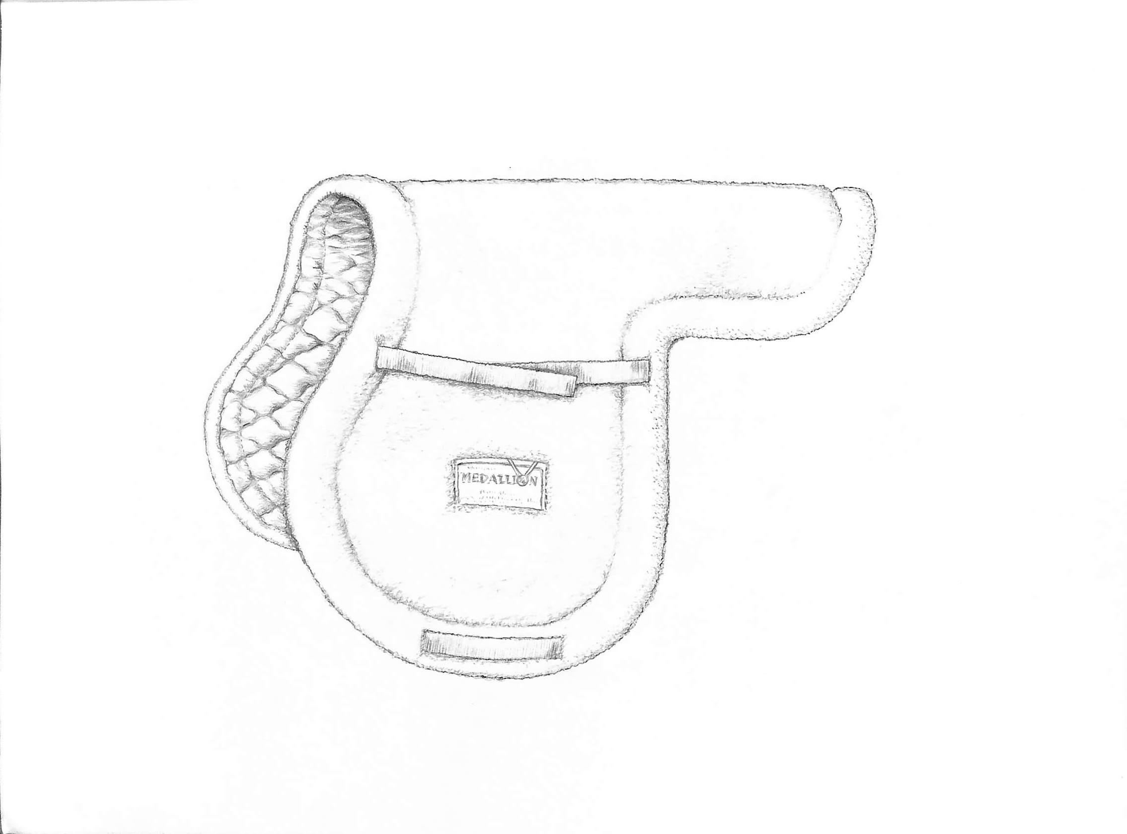 Cotton Fleece Saddle Pad Graphite Drawing - Art by Unknown