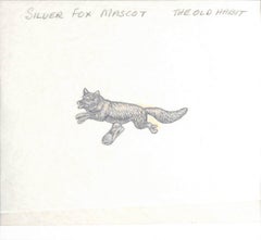 Silver Fox Car Mascot Graphite Drawing