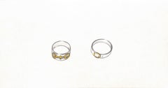 Rings Graphite Drawing