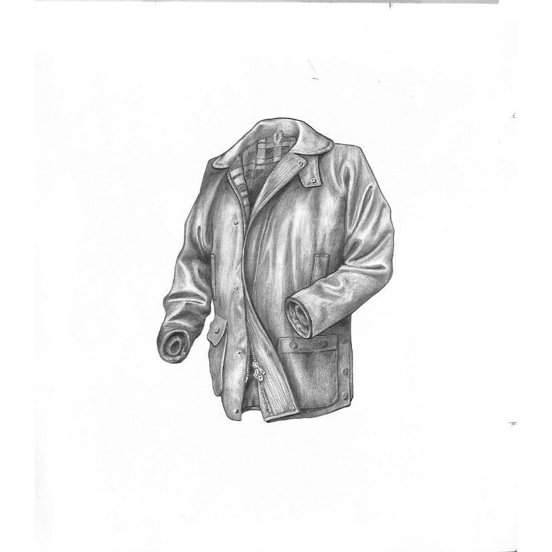 Highlander Field Coat Graphite Drawing