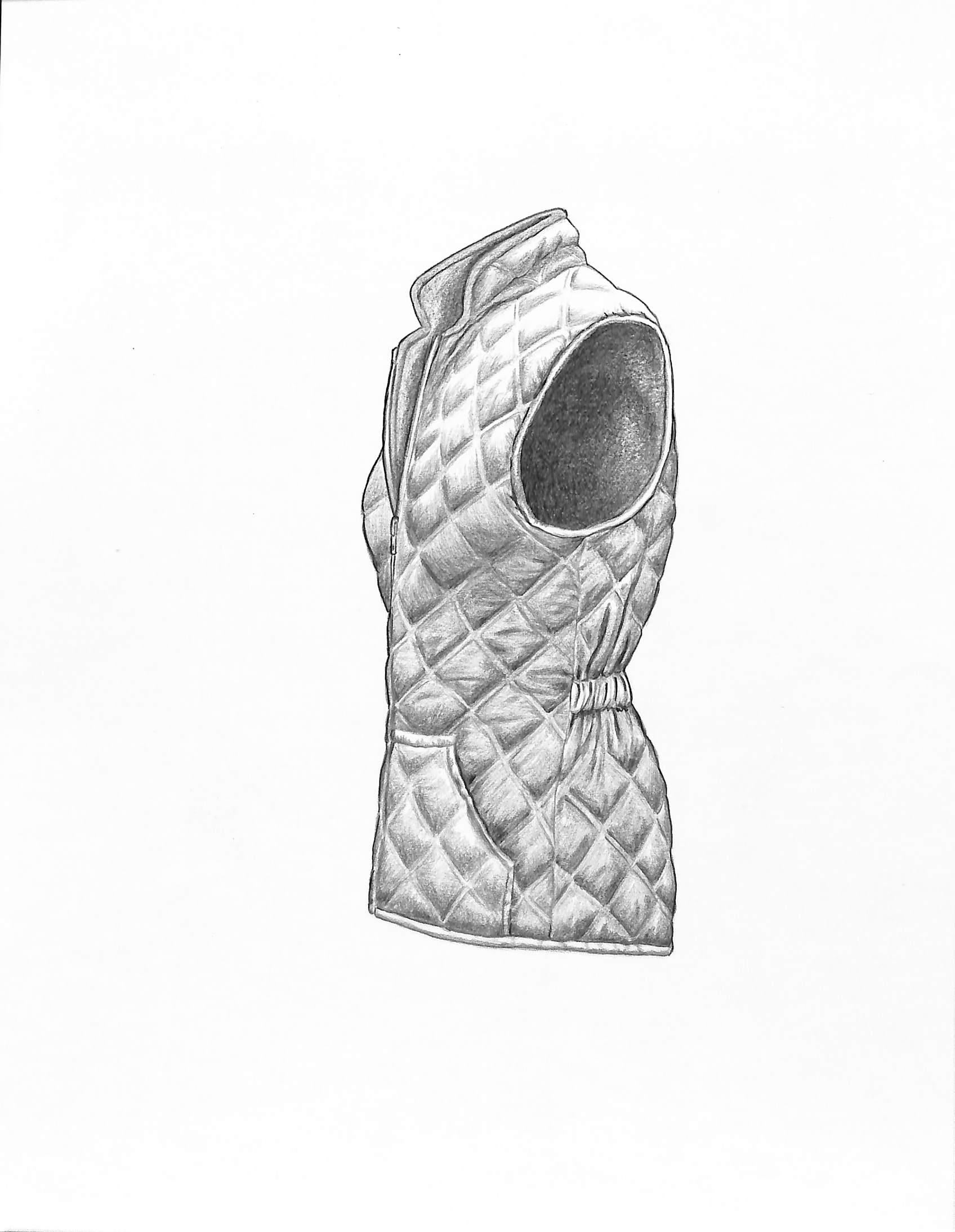 Quilt Vest 1998 Graphite Drawing - Art by Unknown