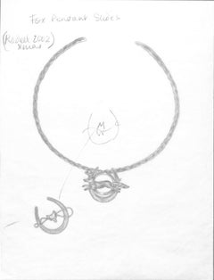 Colgante Zorro Diapositivas Navidad 2002 Dibujo en grafito