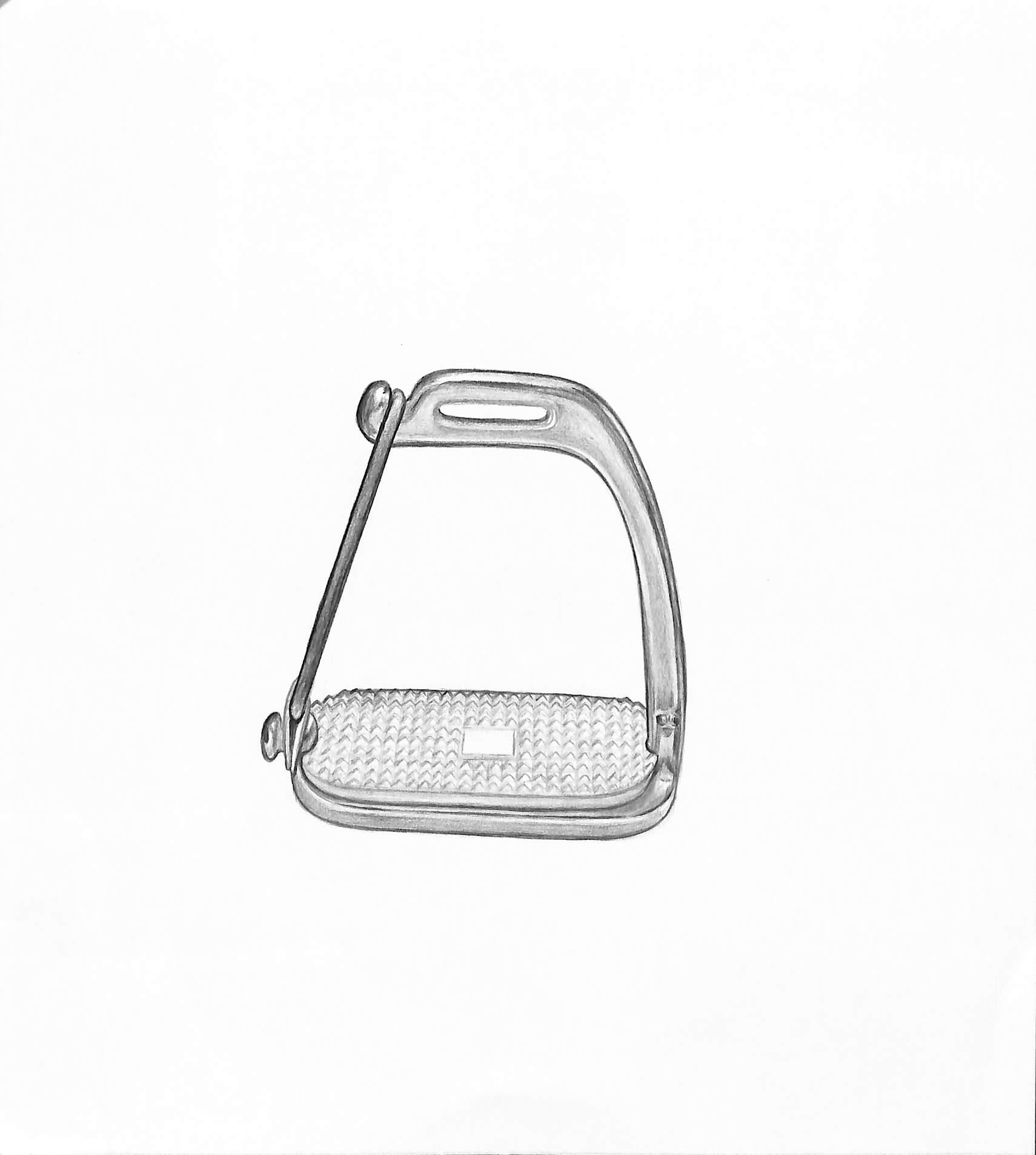 Peacock Safety Stirrups Graphite Drawing - Art by Unknown