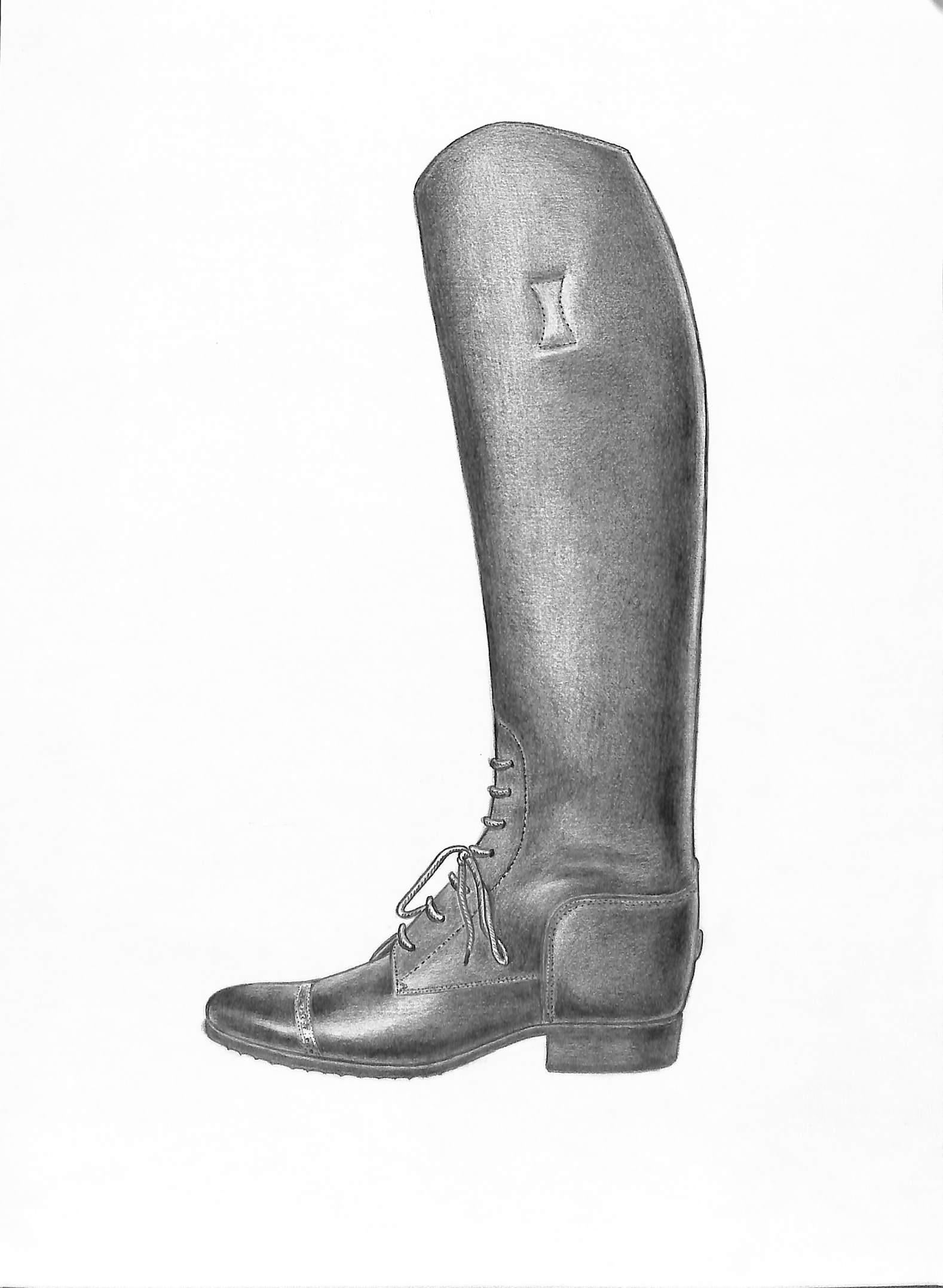 Semi-Custom Men's Field Boot Graphite Drawing - Art by Unknown