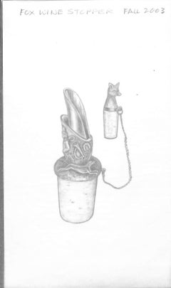 Fox Wine Stopper Fall 2003 Graphite Drawing