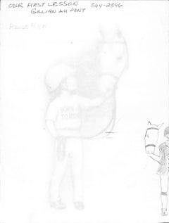 La nostra prima lezione di equitazione 2001 Disegno in grafite