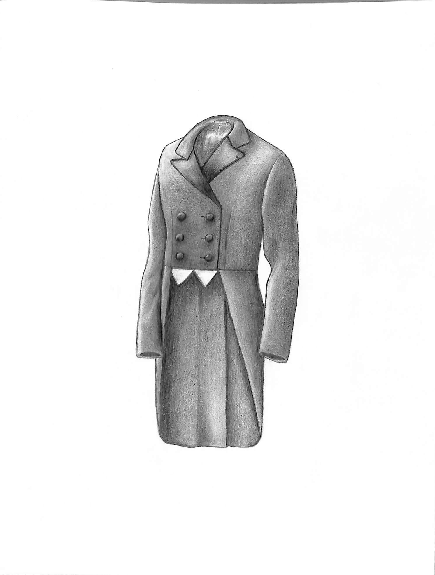 Manteau de chasse pour femmes 2003 dessiné en graphite