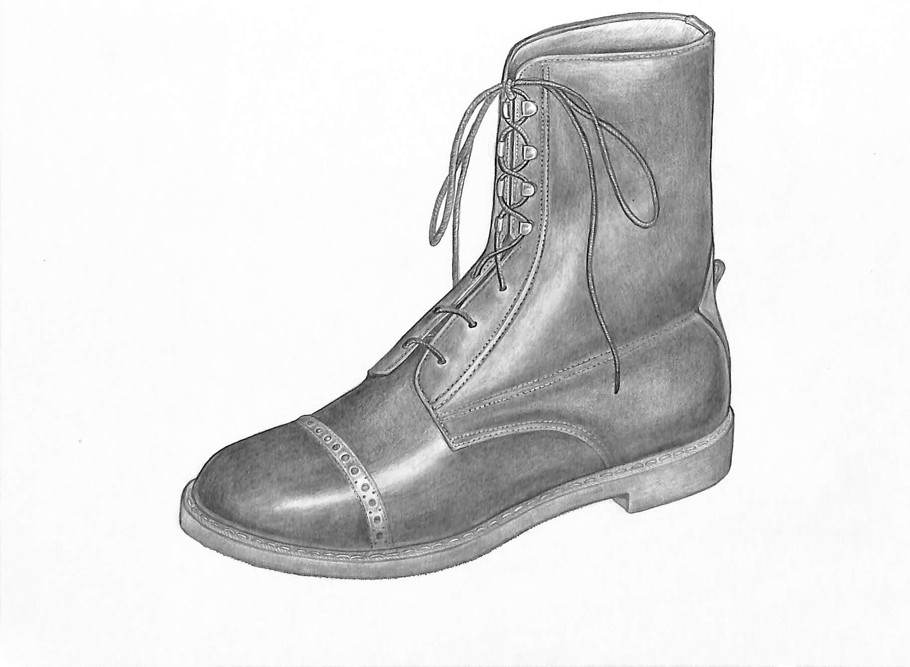 Children's Leather Paddock Boot Graphite Drawing - Art by Unknown