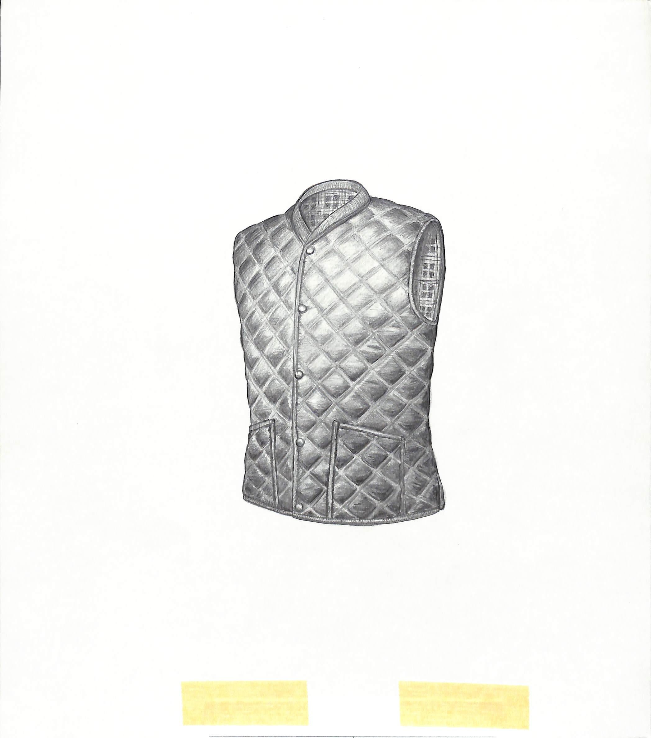 Quilted Vest Graphite Drawing - Art by Unknown