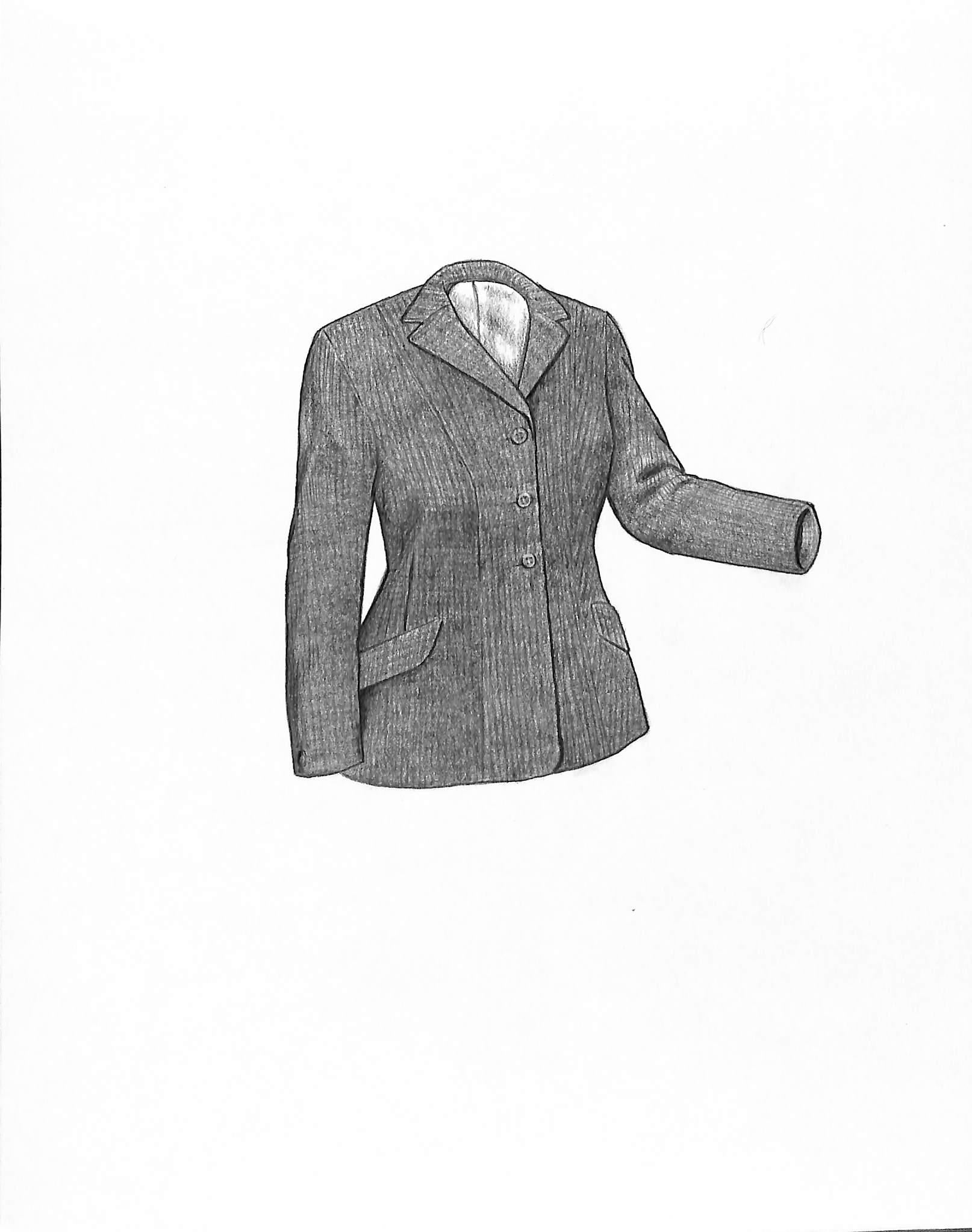Ladies Caldene Tweed Jacket Graphite Drawing - Art by Unknown