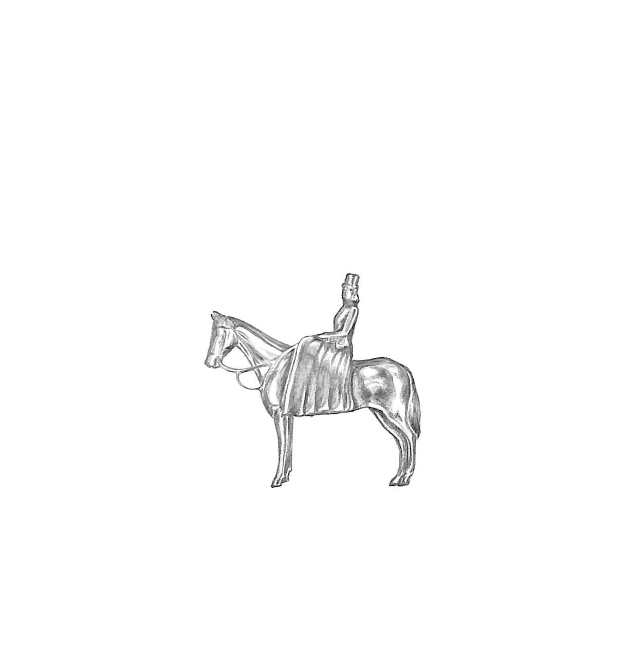 Side Saddle Pin Graphite Drawing - Art by Unknown