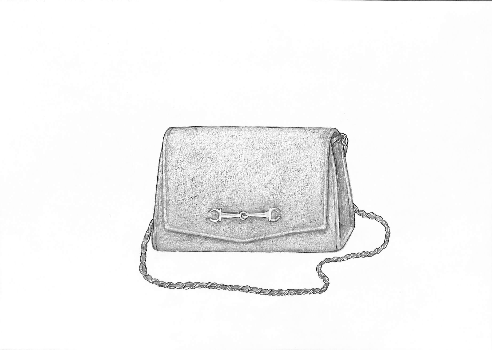 Snaffle Bit Evening Bag Graphite Drawing - Art by Unknown