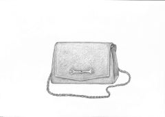 Used Snaffle Bit Evening Bag Graphite Drawing