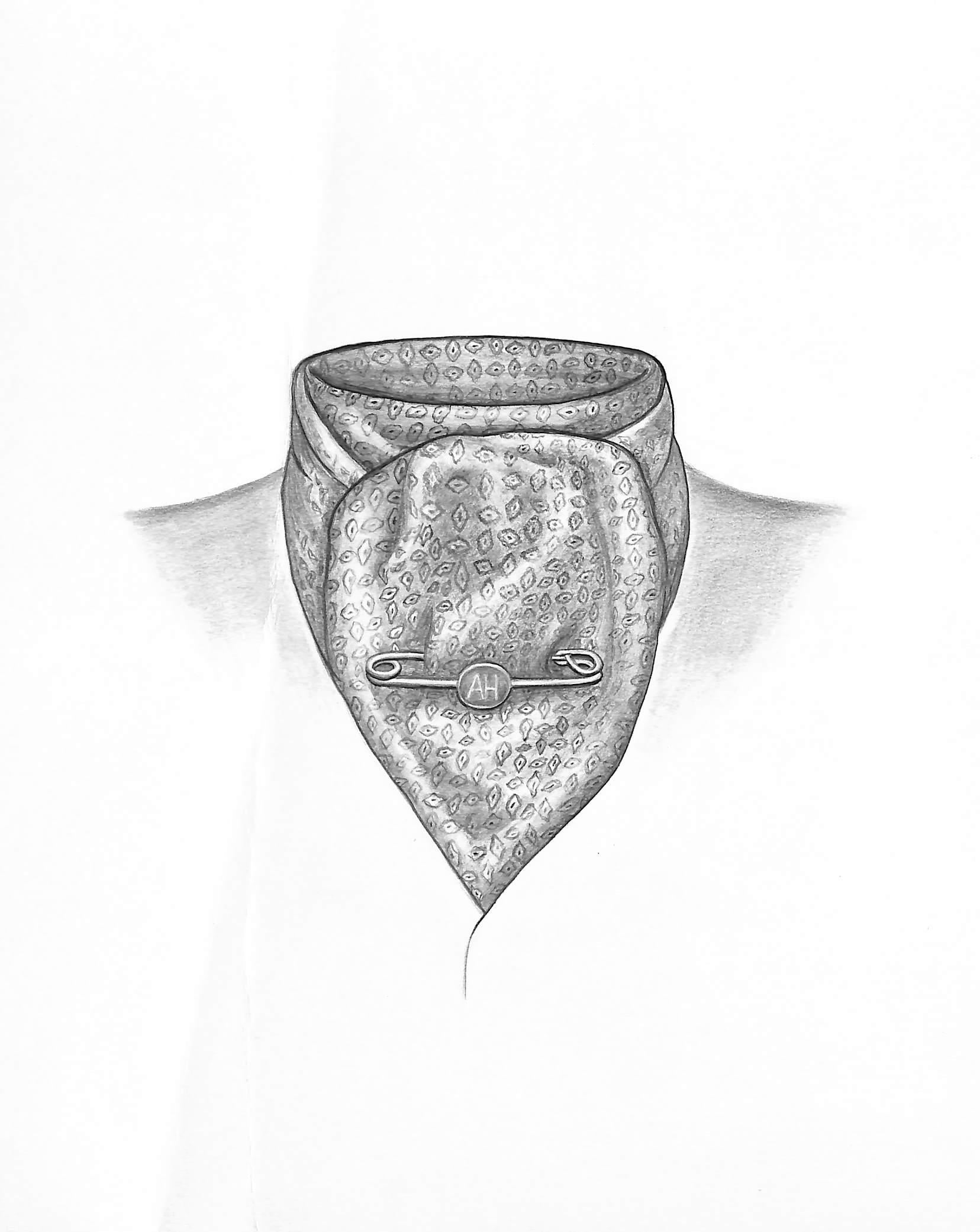 Four Fold Stock Tie Graphite Drawing - Art by Unknown