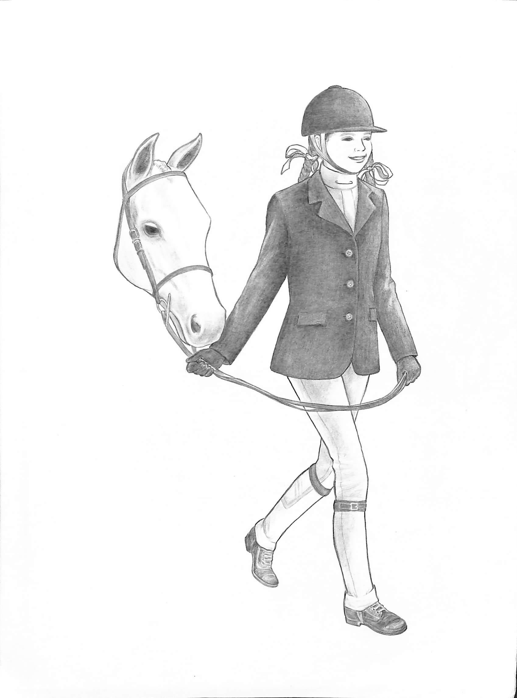Our 1st Riding Show! Graphite Drawing - Art by Unknown