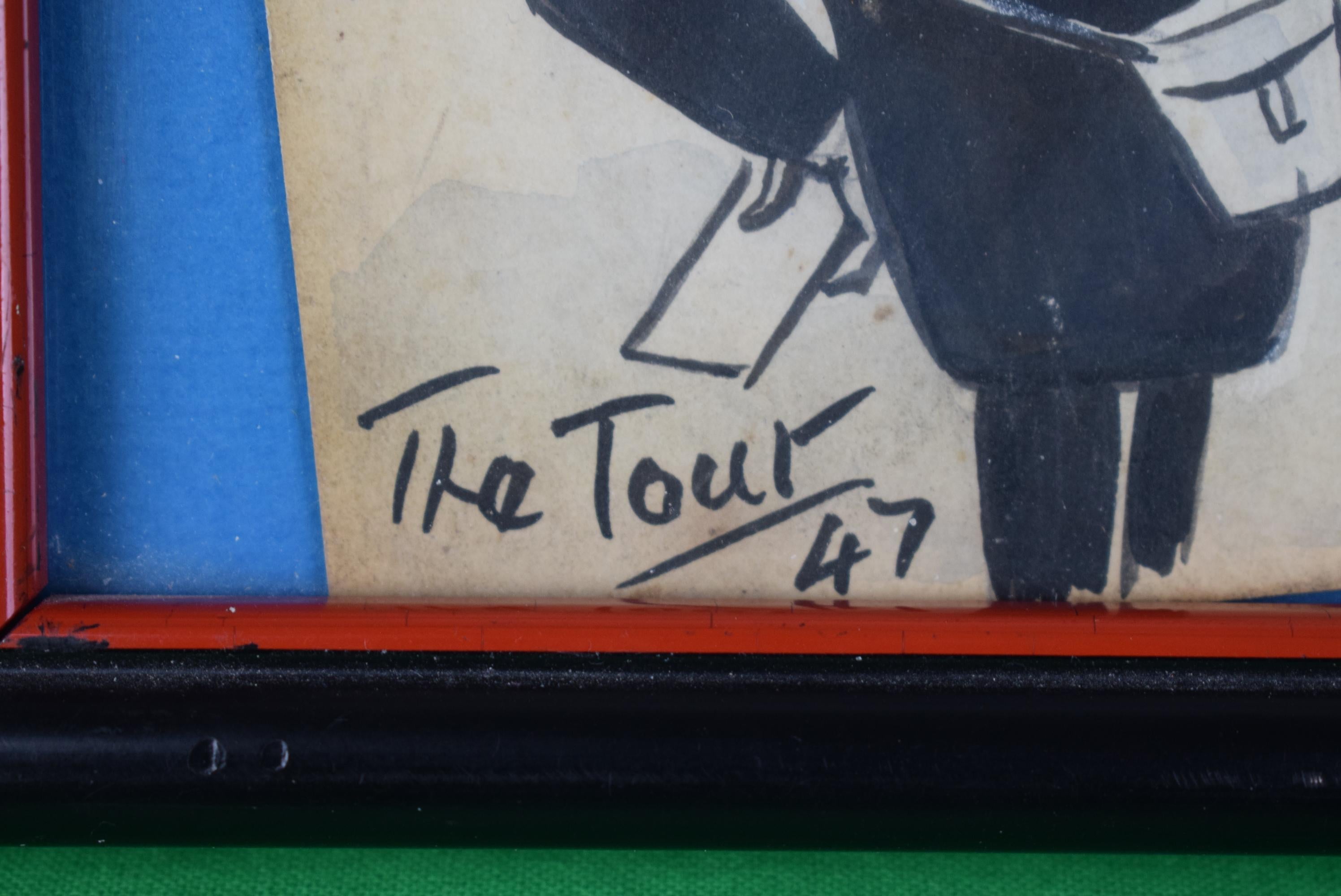 BUCHANAN Peter Ronald C. 1870-1950
Bekannt als The Tout arbeitete er in den 1930er Jahren als Sportkarikaturist und Karikaturist für die News of the World und den Tatler. 1931 stellte er 128 Zeichnungen in der Walker's Gallery, London, aus.

Kunst