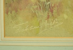 Two Anglers On A Riverbed Watercolour & Gouache by Graham Smith