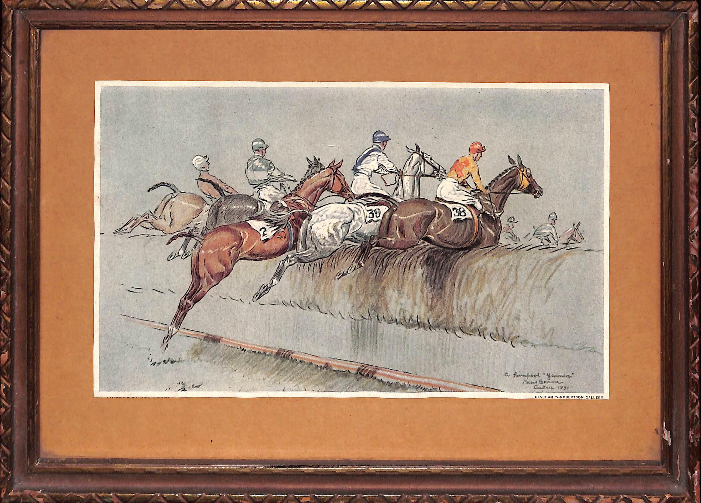 Pair of Grand National Steeplechasing Scenes' 1931 by Paul D. Brown For Sale 1
