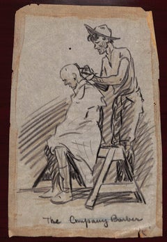 Paul Brown The Company Barber Pencil Drawing