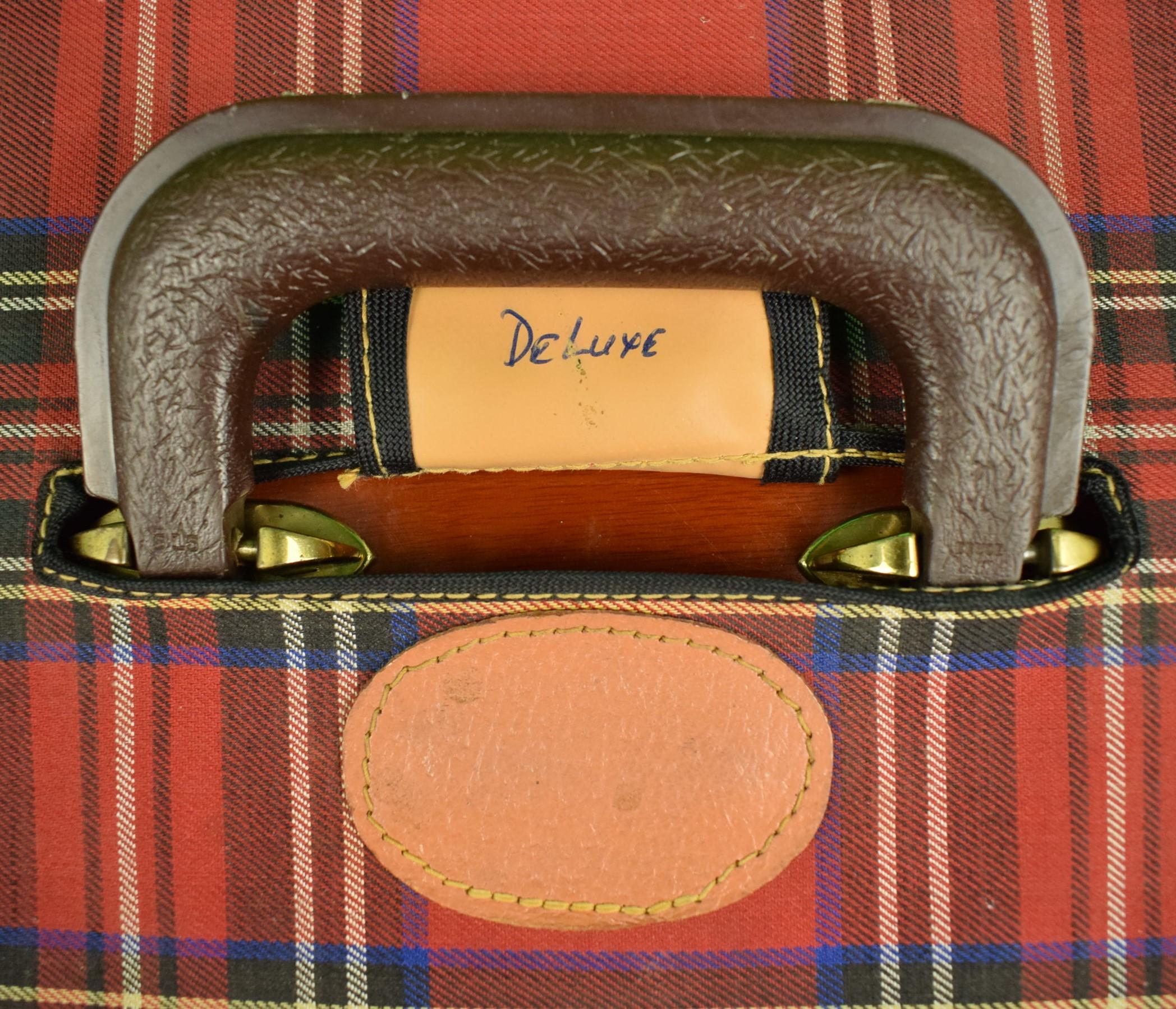Abercrombie & Fitch Deluxe Mahogany Tackle Box w/ Royal Stewart Tartan Cover For Sale 9