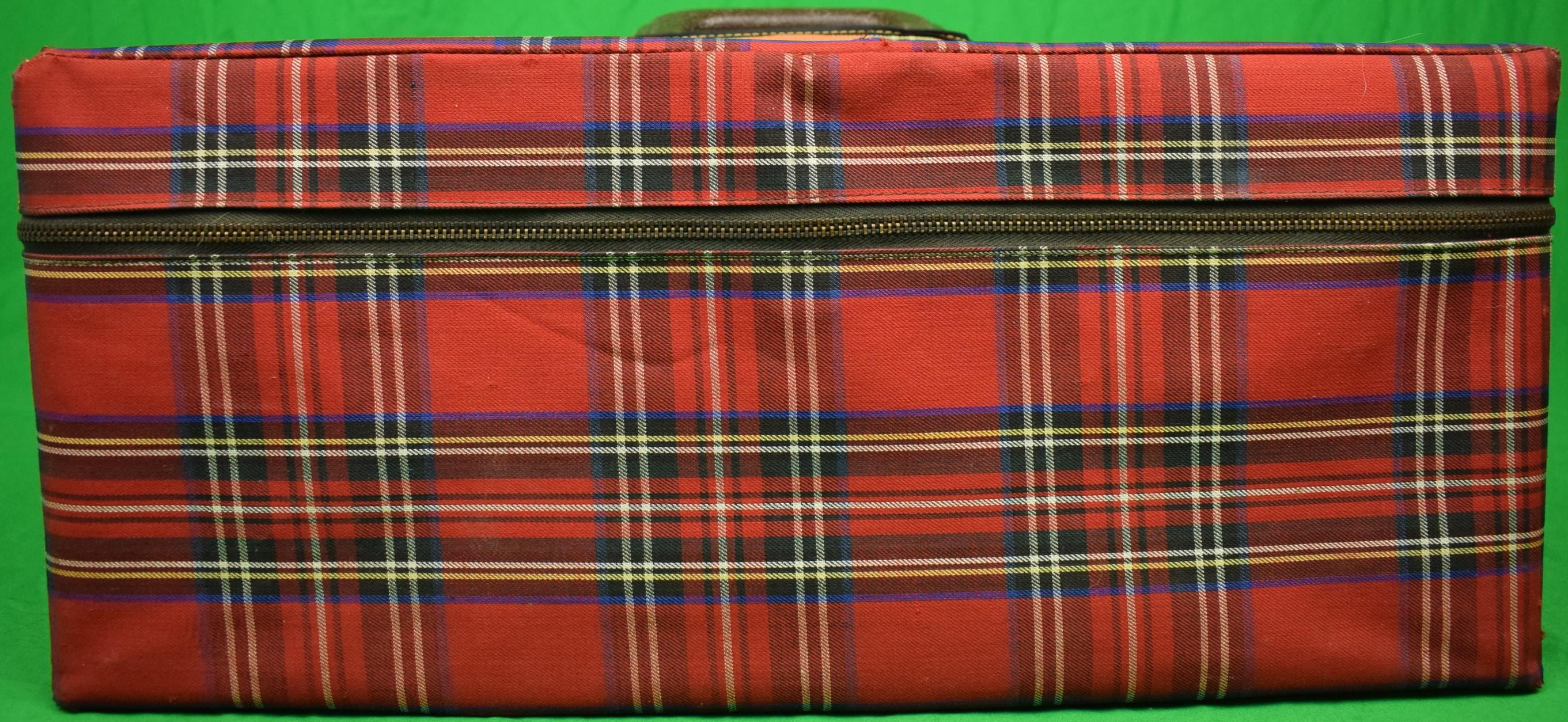 Abercrombie & Fitch Deluxe Mahogany Tackle Box w/ Royal Stewart Tartan Cover For Sale 10