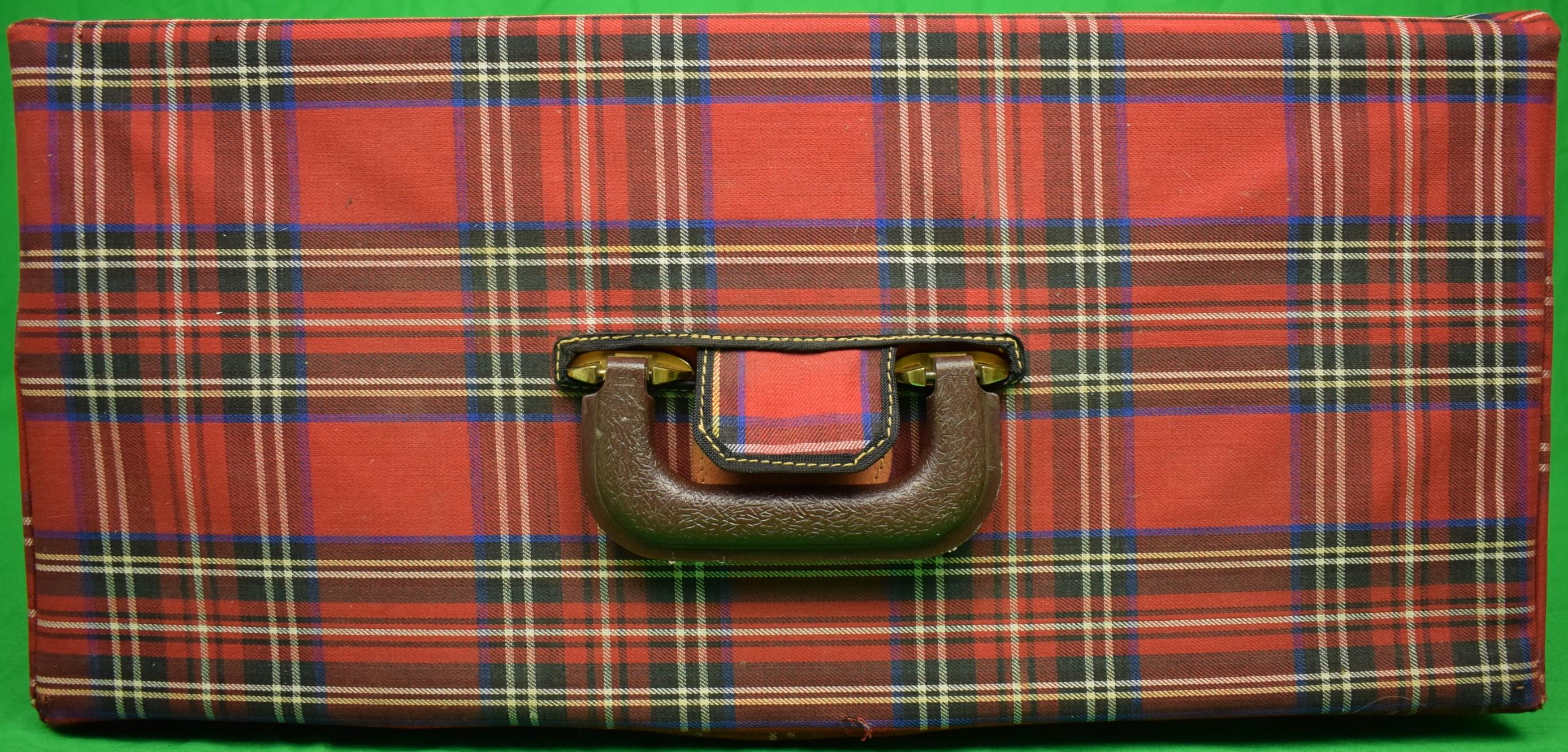 Abercrombie & Fitch Deluxe Mahogany Tackle Box w/ Royal Stewart Tartan Cover For Sale 13