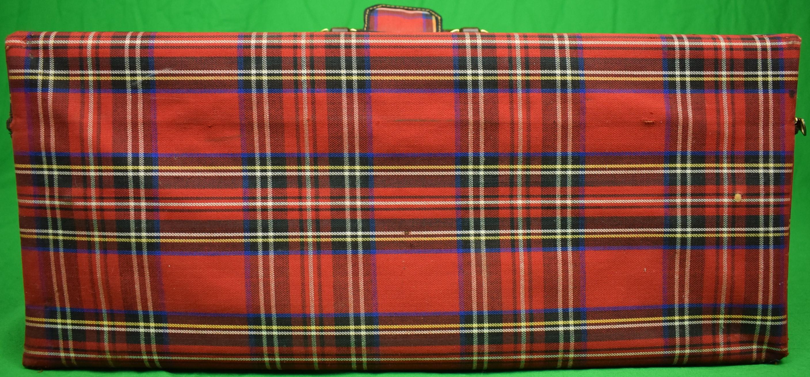 Abercrombie & Fitch Deluxe Mahogany Tackle Box w/ Royal Stewart Tartan Cover For Sale 11