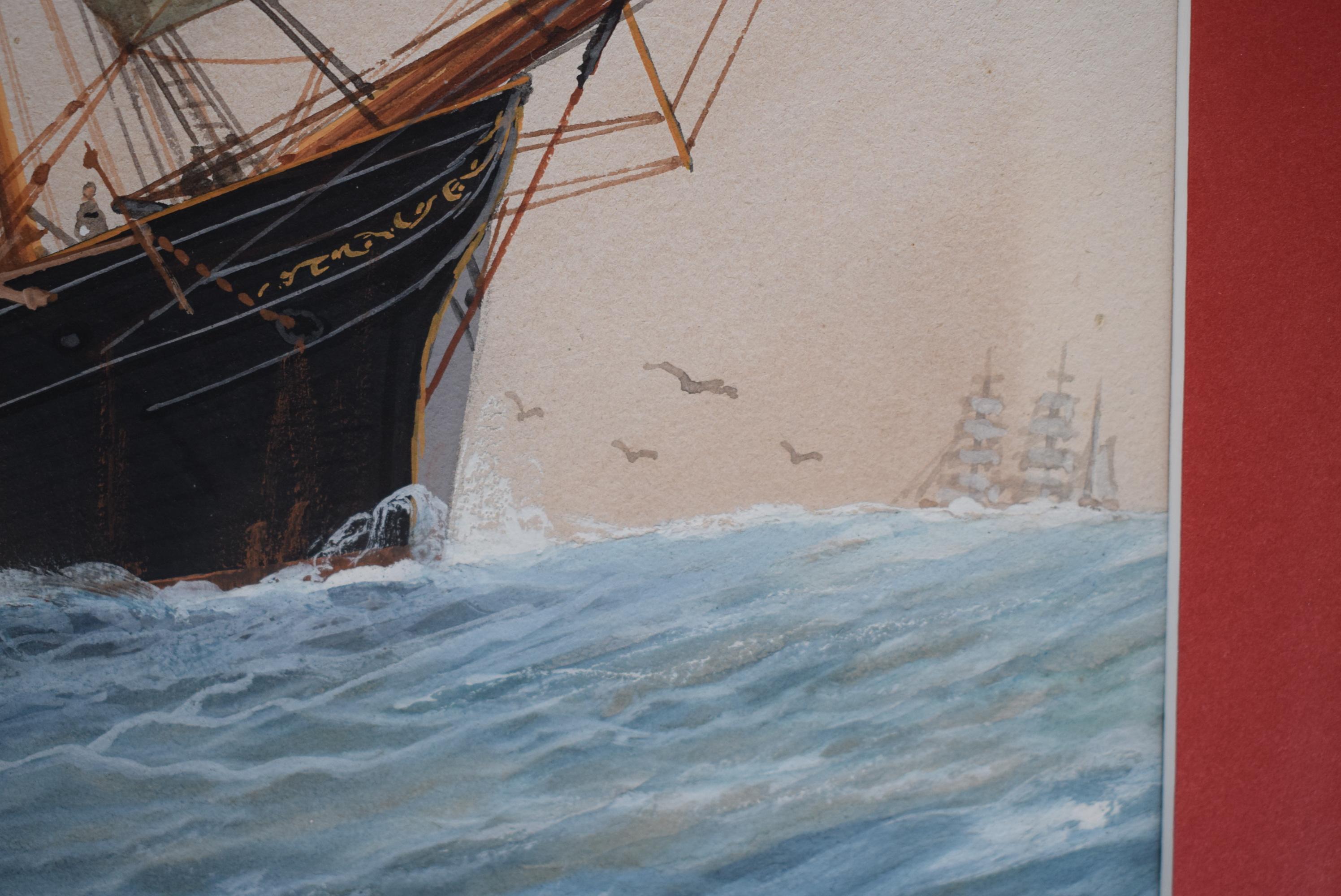 SS Savannah The First Ocean Steamer Watercolor w/ Gouache For Sale 2
