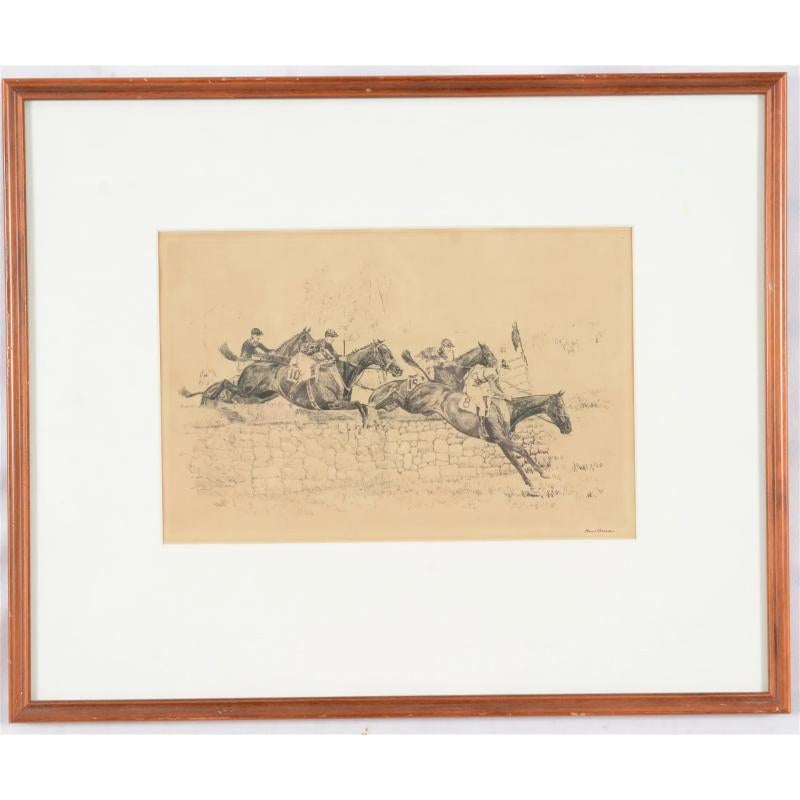 Paul Brown Meadow Brook Steeple Chase At Ambrose Clark Estate Drypoint 