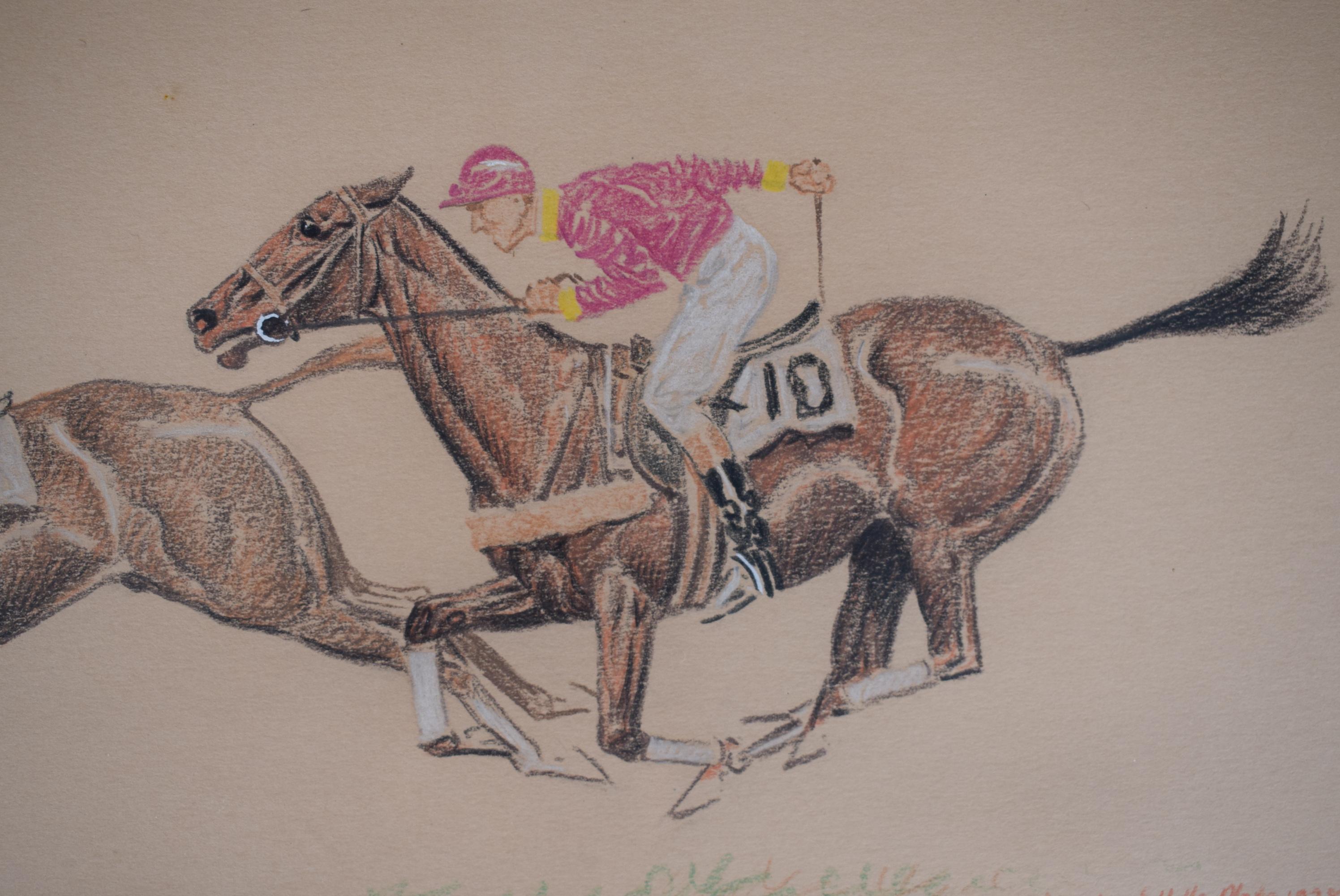 Finish West Hills Plate Winner-Alligator 1928 Pastel Drawing by Paul Brown For Sale 2