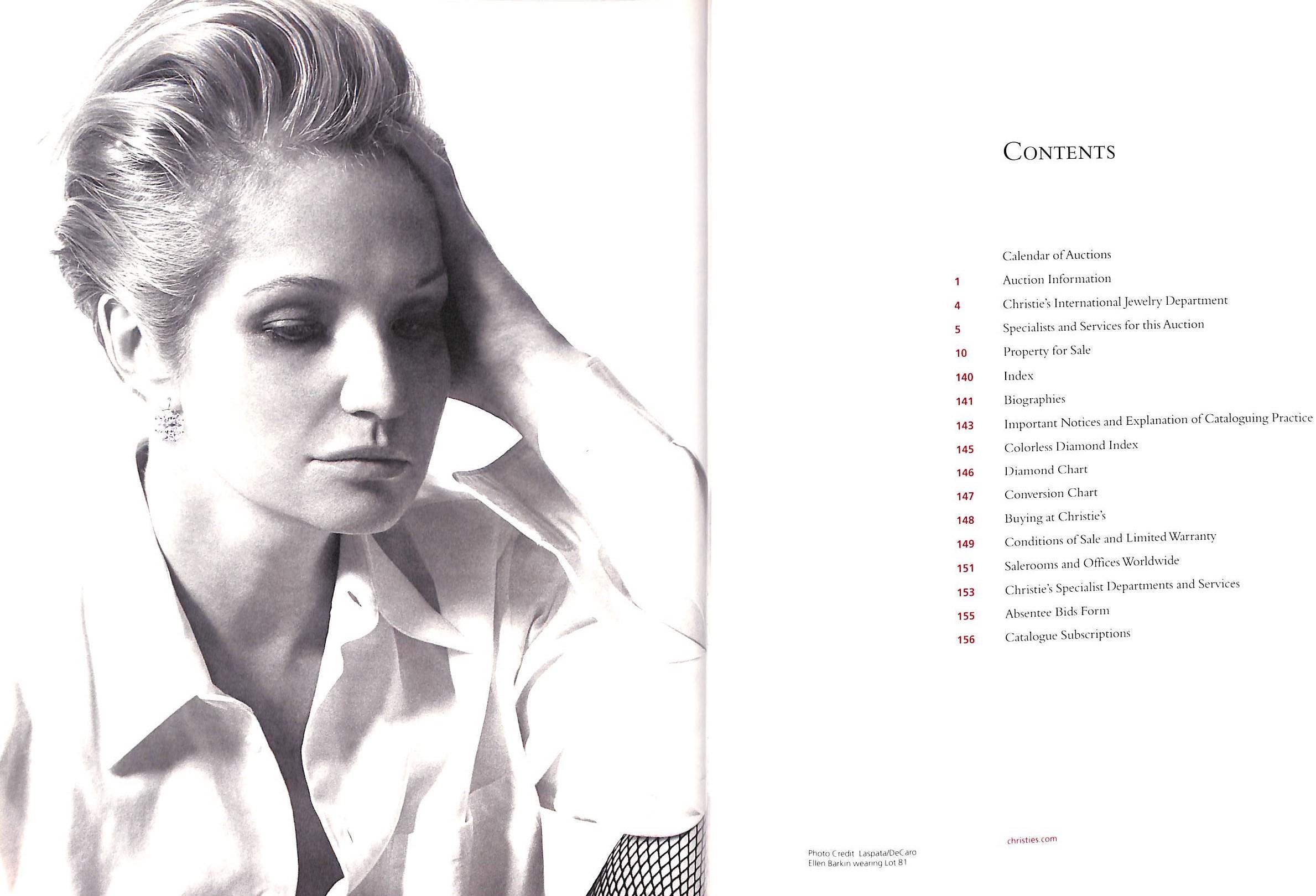 Magnifiques bijoux de la collection d'Ellen Barkin 2006 Christie's New York en vente 1