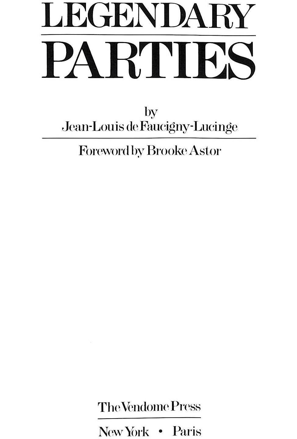 « Legendary Parties 1922-1972 » 1987 FAUCIGNY-LUCINGE, Jean-Louis en vente 15