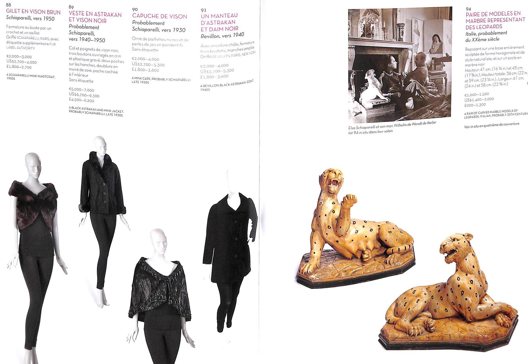 Collection Personnelle d'Elsa Schiaparelli 2014 Christie's Parigi 2