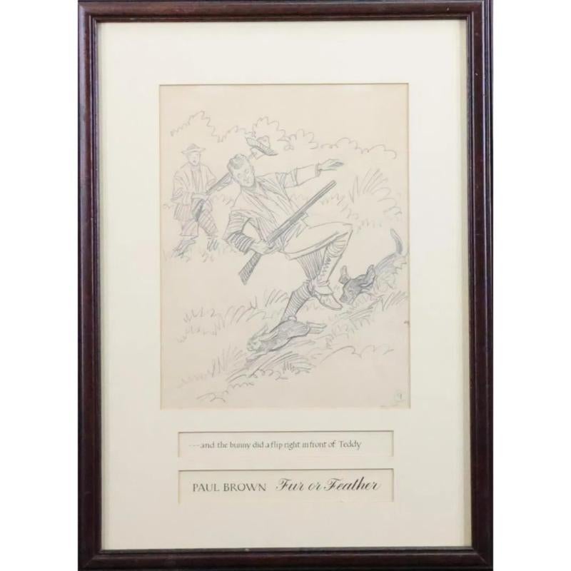 Paul Brown Original Pencil Drawing For The 1946 Scribner's Book 