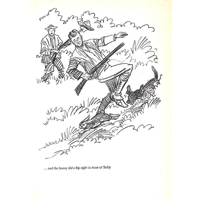 ... And The Bunny Did A Flip Right In Front Of Teddy

Original pencil drawing for the 1946 Charles Scribner's Sons book 