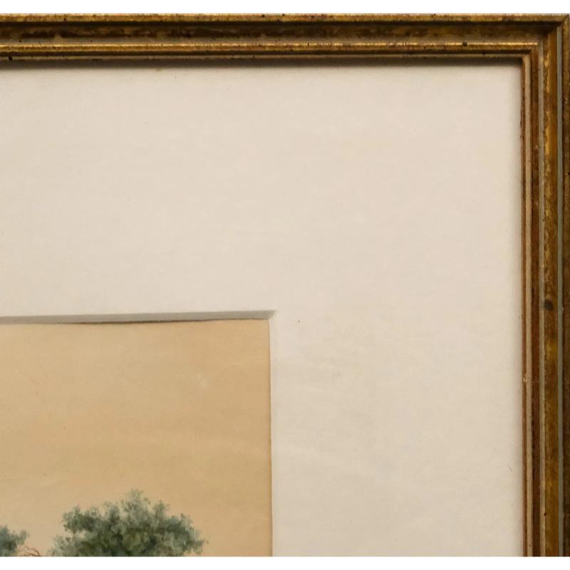 Aquarelle anglaise d'un paysage arcadien du 19ème siècle par G. Scobel en vente 2