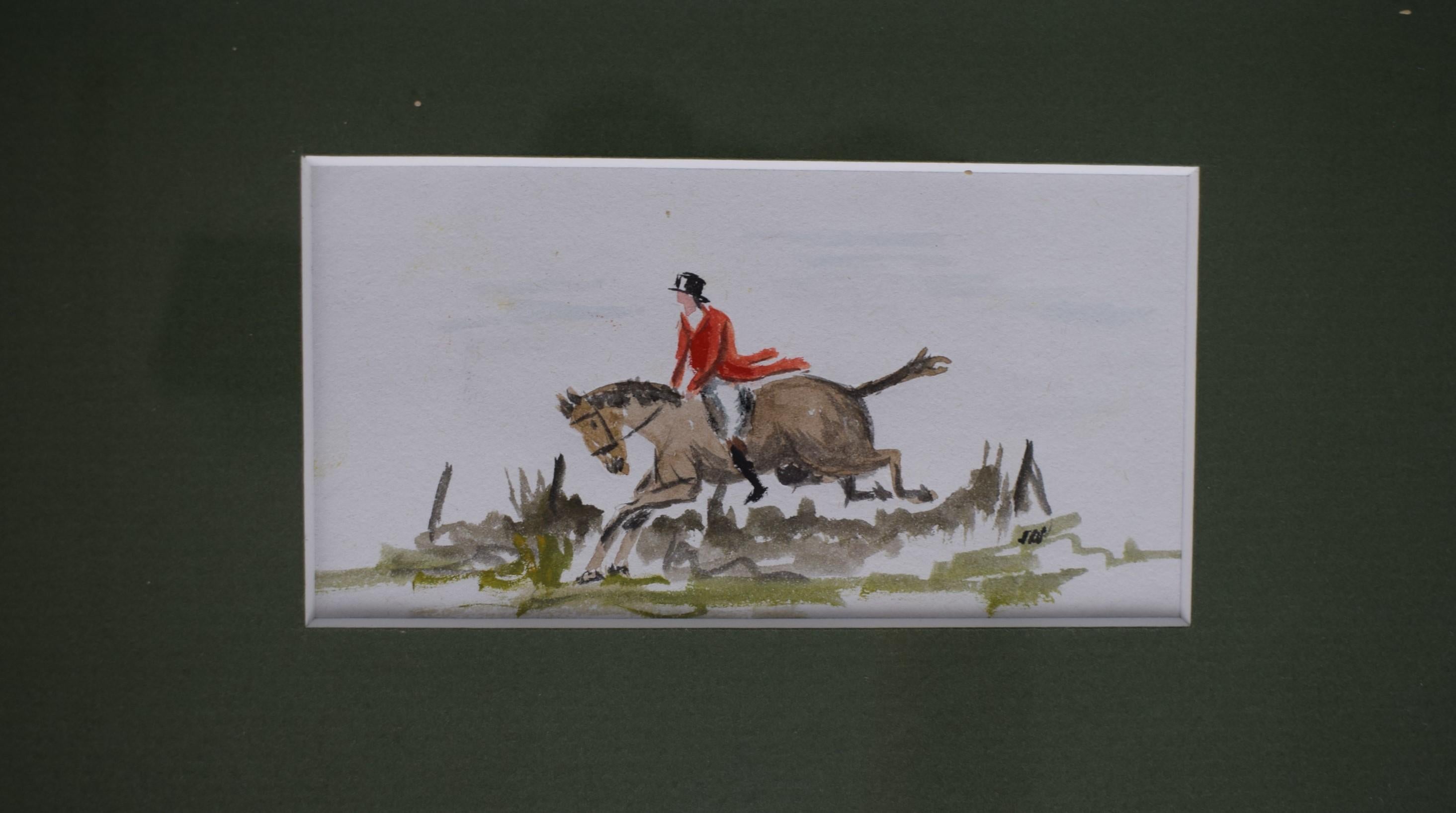 Millbrook Hunt Hallmark Farm Hunter Trials 1998 Acquerello di Jeremy Rugge-Price in vendita 5