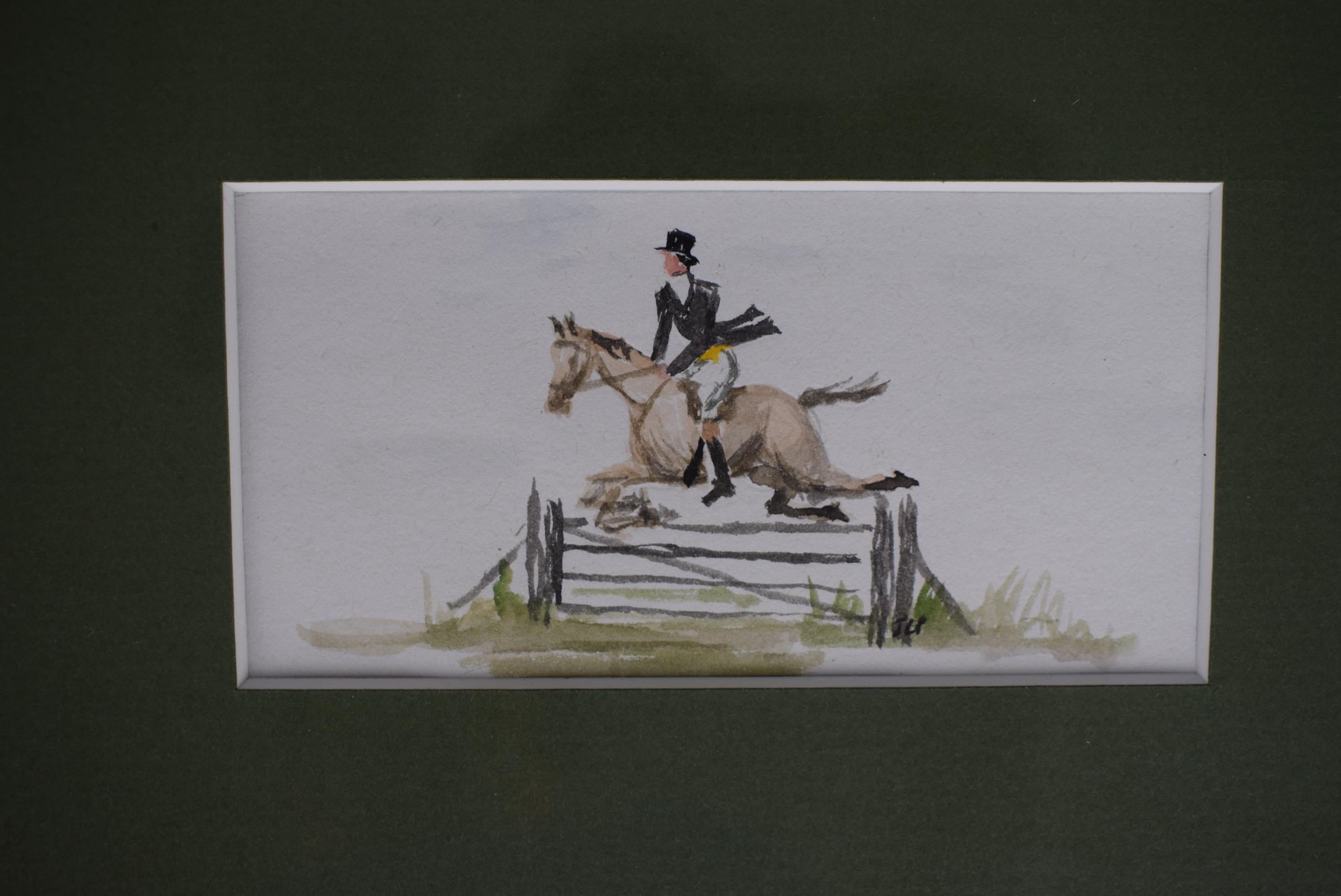 Millbrook Hunt Hallmark Farm Hunter Trials 1998 Acquerello di Jeremy Rugge-Price in vendita 6