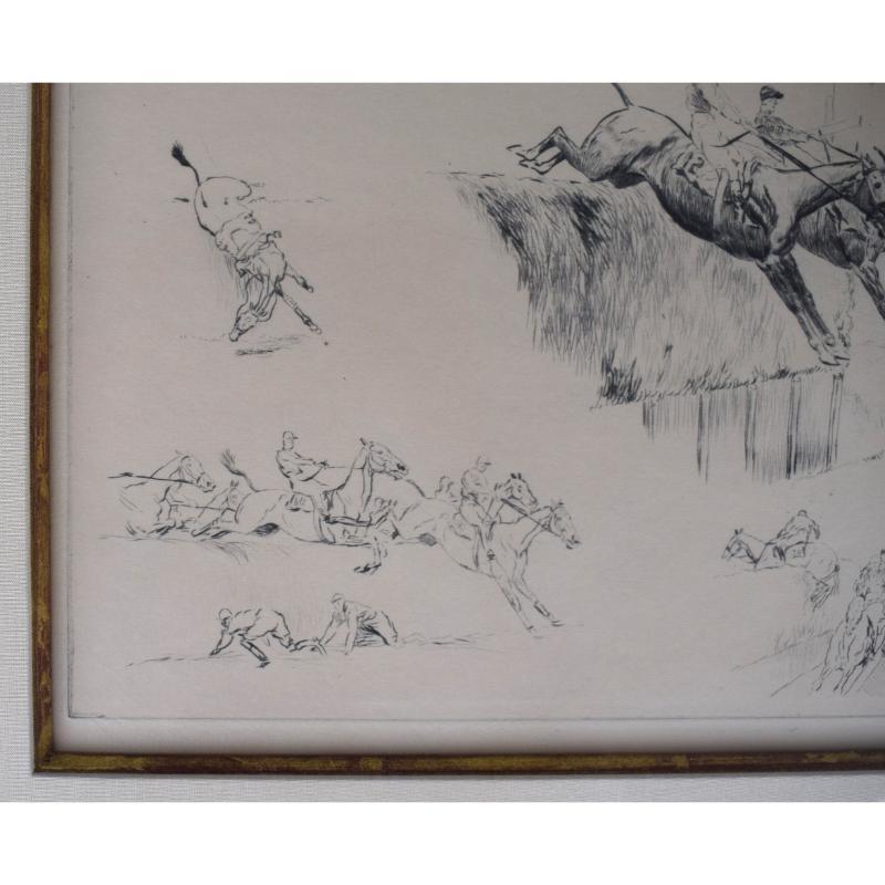Vignette Grand National Steeplechase des années 1930 à pointe sèche de Paul Brown en vente 4