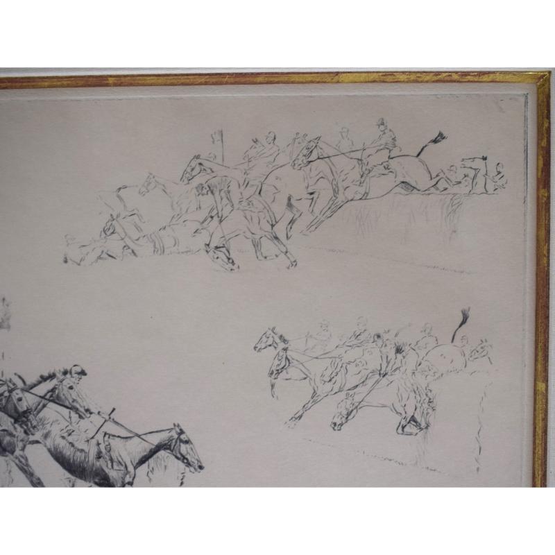 Vignette Grand National Steeplechase des années 1930 à pointe sèche de Paul Brown en vente 3