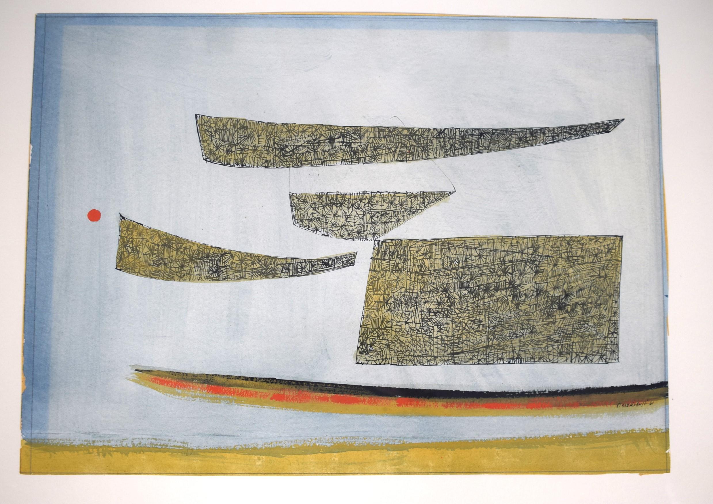 Abstract Watercolor 1961 by Martha Visser't Hooft (1906-1994) For Sale 1