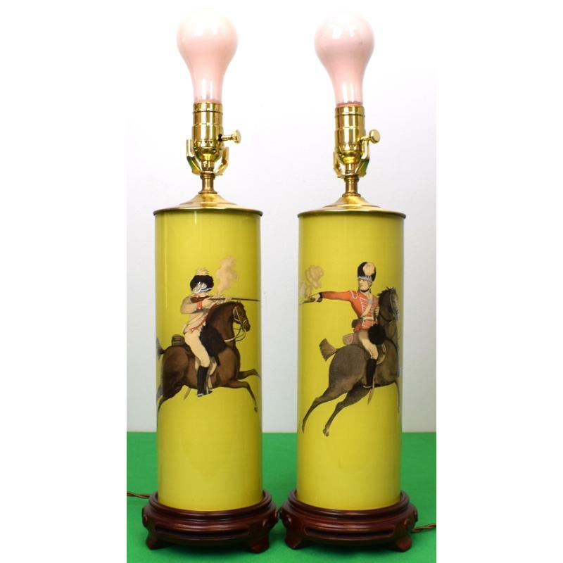 Paire x 2 lampes à figures miitaires Provenance : Collection S'Hilfiger. en vente 2