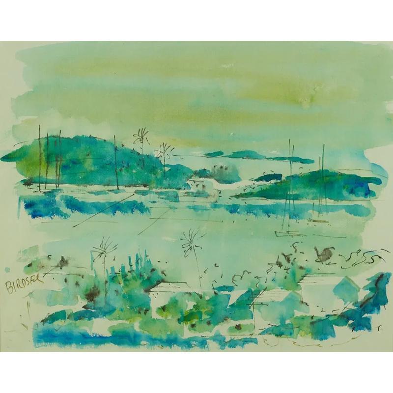 Alfred Birdsey Bermuda Harbour Watercolour Provenance: Susie Hilfiger For Sale 2