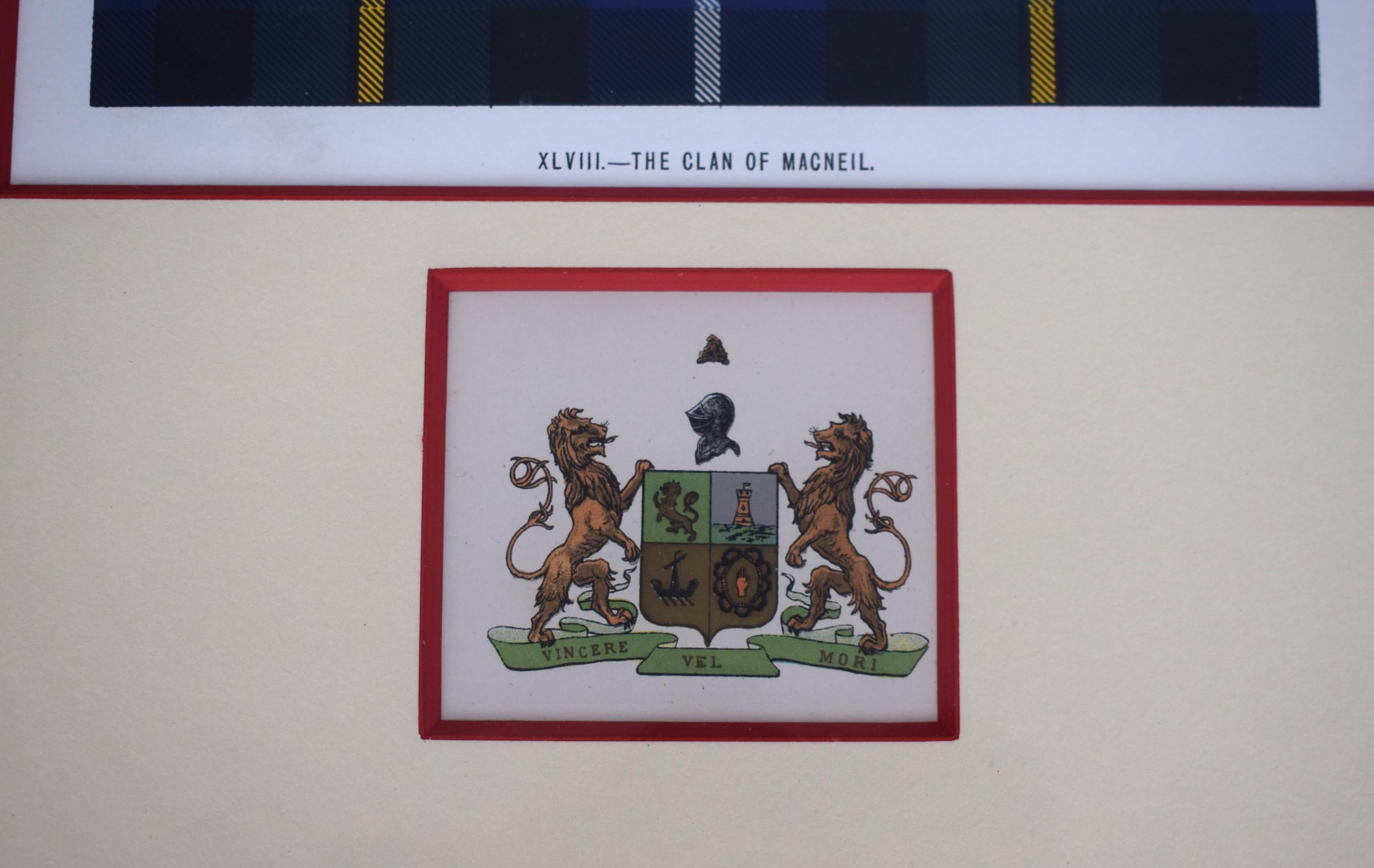 The Clan of MacNeil XLVIII Tartan/ Blason encadré Provenance : Le Su en vente 1