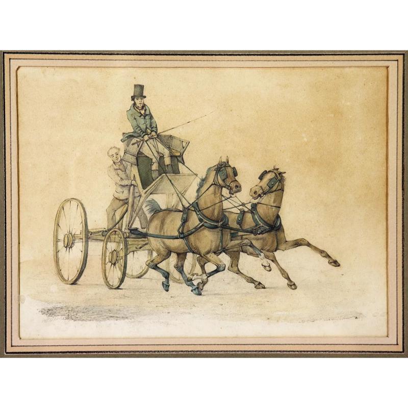 Guidare una coppia in un freno scheletrico Horse-Breakers in vendita 1