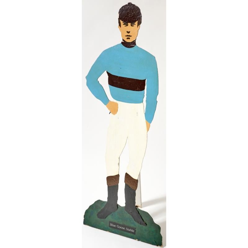 Blue Goose Stable Painted Wood Silhouette eines Jockey w / Whitney Silks Collectio im Angebot 5