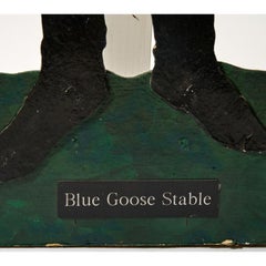 Blue Goose Stable Painted Wood Silhouette of a Jockey w/ Whitney Silks Collectio