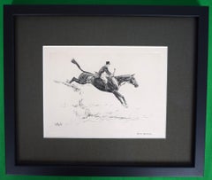 Paul Brown Fox-Hunter Clearing Brush Drypoint Etching Signed & Framed