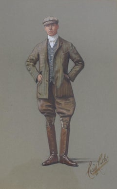 Portrait of W. J (Jack Drybrough) 1898 Watercolour by Cecil E. Cutler
