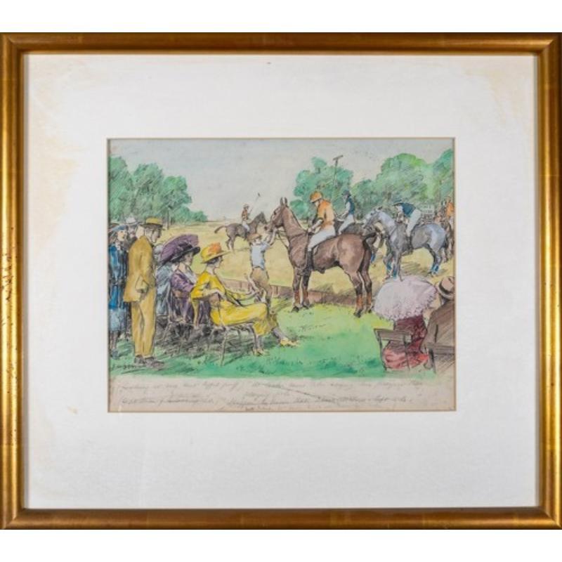 Polo Match Watercolour by George Denholm Armour